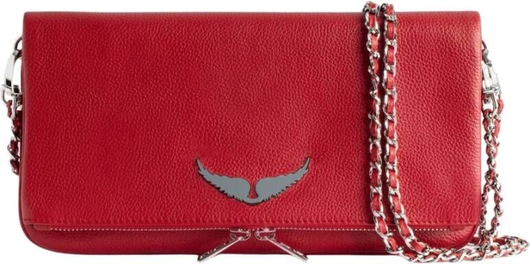 Zadig & Voltaire Rocky Grained Leather Cross Body Tas Red Dames