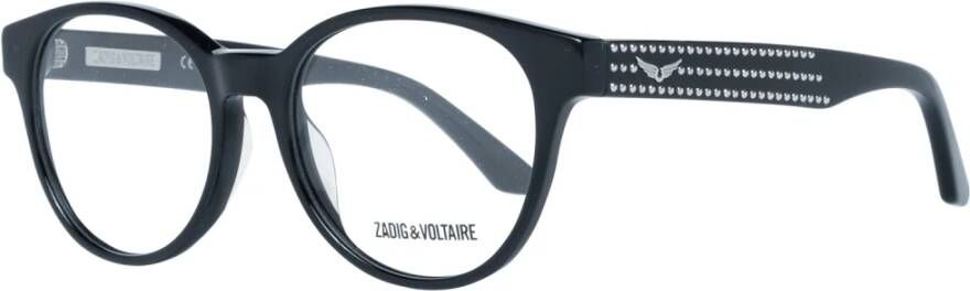 Zadig & Voltaire Zwarte Dames Ovale Optische Brillen Black Dames