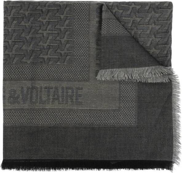 Zadig & Voltaire Glenn sjaal met logo Grijs Dames