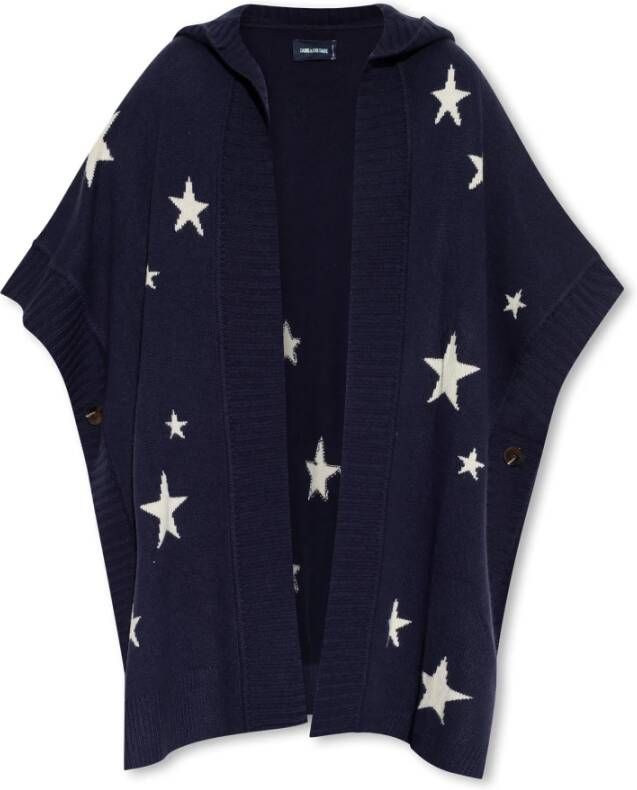 Zadig&Voltaire Inna star-jacquard cashmere cardigan Blauw - Foto 1