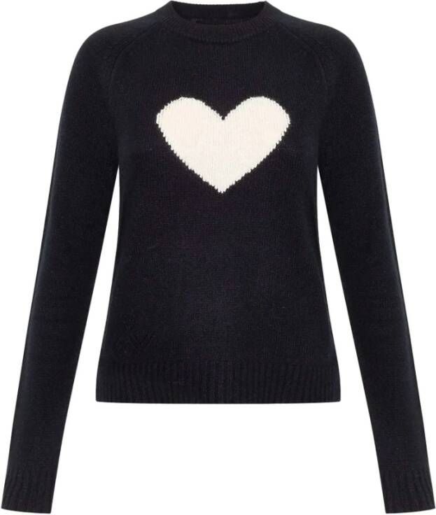 Zadig & Voltaire Lili WS Heart Cashmere Trui Zwart Dames