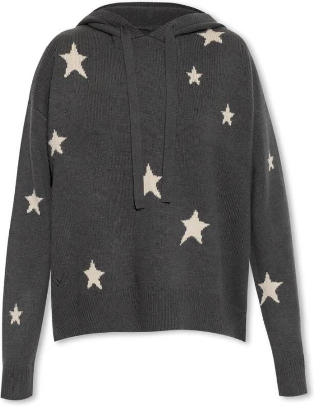 Zadig&Voltaire Marky star-jacquard cashmere hoodie Grijs