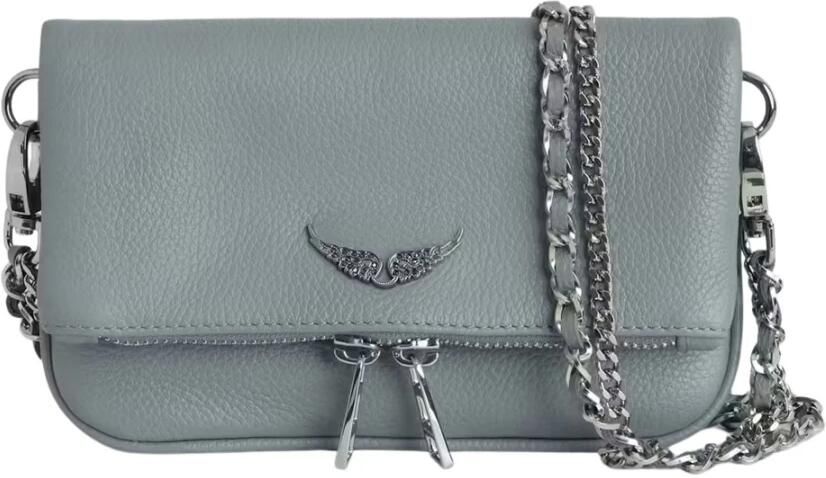 Zadig & Voltaire Blauwe Leren Crossbody Tas met Ketting Blue Dames