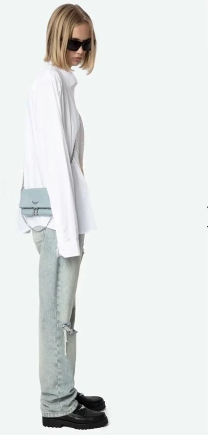 Zadig & Voltaire Blauwe Leren Crossbody Tas met Ketting Blue Dames - Foto 3