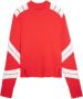 Zadig & Voltaire Rode Merinowollen Jersey met Contrastmotieven en Versleten Randen Rood Dames - Thumbnail 1