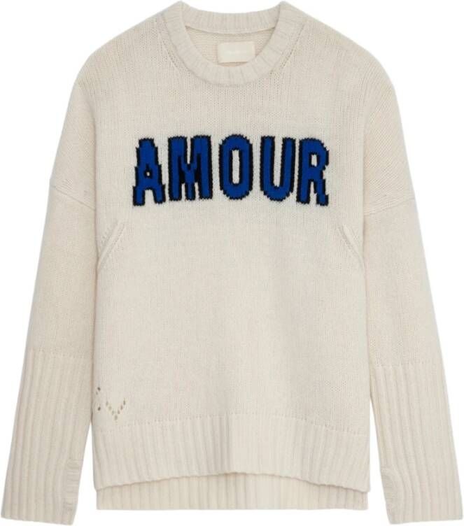 Zadig & Voltaire Licht Suiker Jersey met Liefdesboodschap Beige Dames