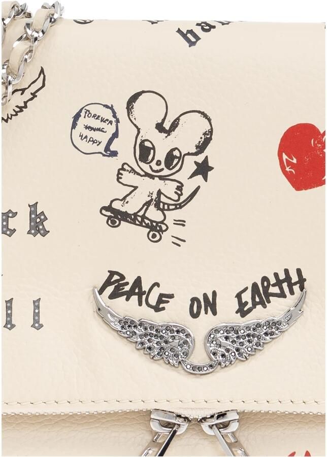 Zadig & Voltaire Witte leren Crossbody tas met ketting White Dames - Foto 2