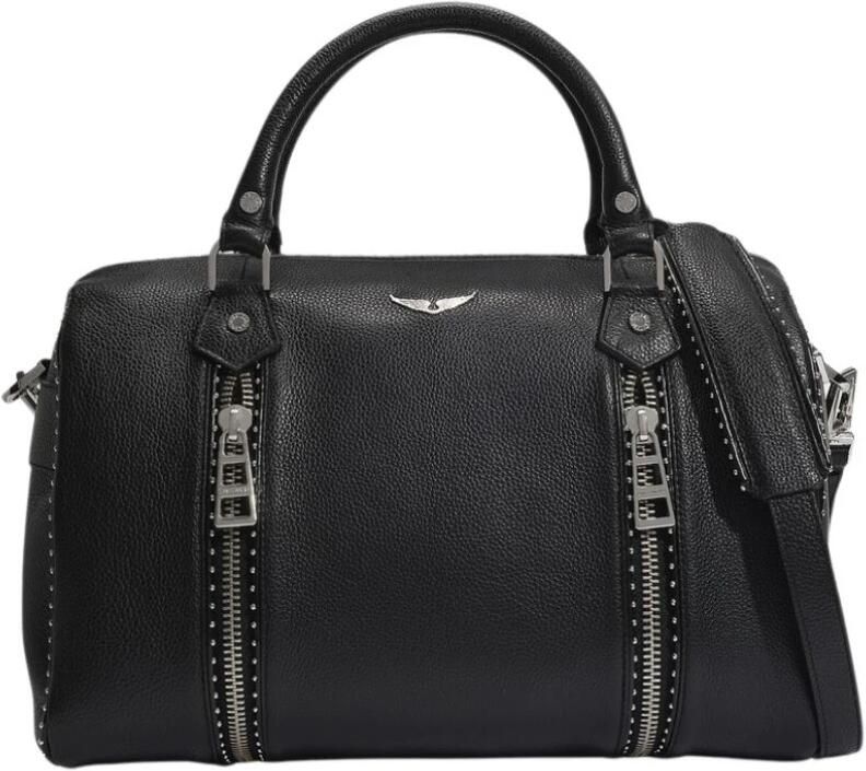 Zadig & Voltaire Weekender Sunny Medium Studs Travel Bag in zwart