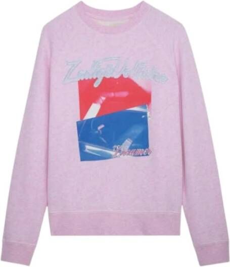 Zadig & Voltaire Powder Pink Photoprint Sweatshirt Pink Dames