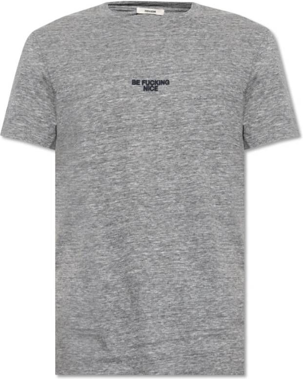 Zadig & Voltaire Tommy opgestikte T-shirt Grijs Heren
