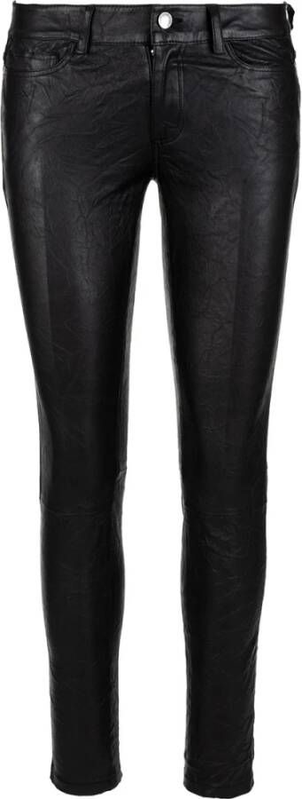 Zadig & Voltaire Leren broek met ritszakken en rechte snit Black Dames
