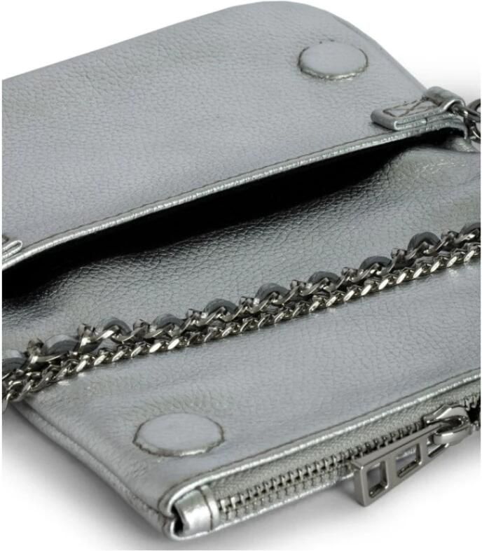 Zadig & Voltaire Zilver Metallic Nano Rock Clutch Tas Gray Dames - Foto 2