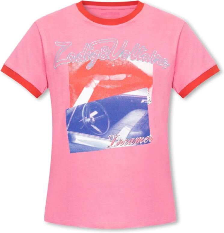 Zadig & Voltaire Zoe bedrukt T-shirt Roze Dames