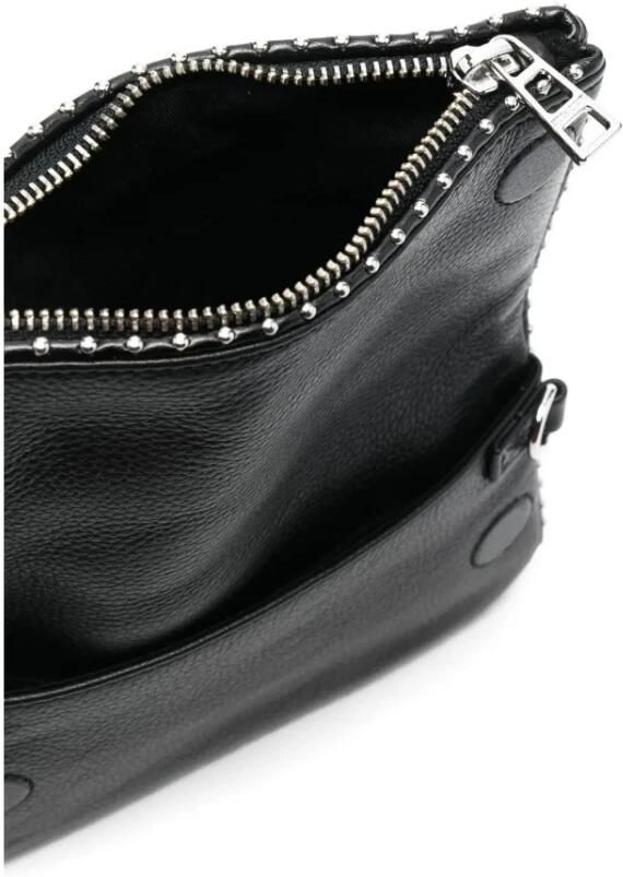 Zadig & Voltaire Zwarte leren clutch met kristaldecoratie Black Dames - Foto 3