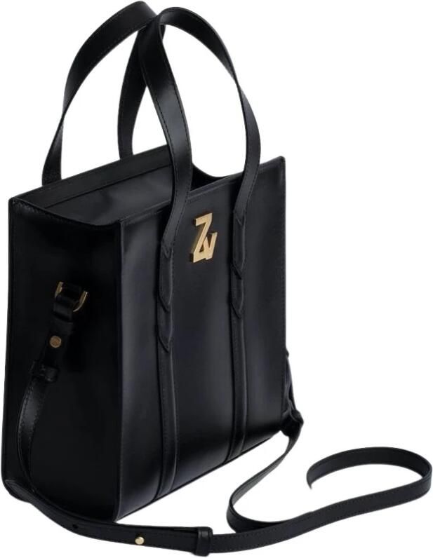 Zadig & Voltaire Zwarte Leren Crossbody Tas ZV Initiale Le Squar Black Dames - Foto 3