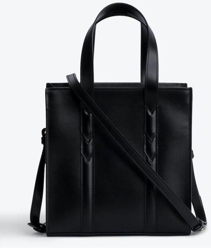 Zadig & Voltaire Zwarte Leren Crossbody Tas ZV Initiale Le Squar Black Dames