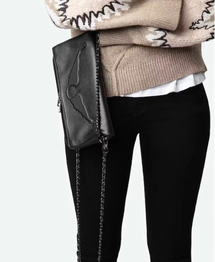Zadig & Voltaire Zwarte leren handtas met reliëfvleugels Black Dames - Foto 3