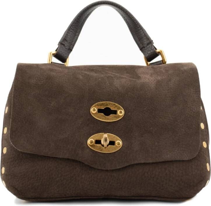 Zanellato Elegante donkerbruine suède schoudertas Brown Dames