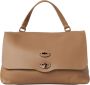 Zanellato Leren Dames Schoudertas met Stoffen Details Brown Dames - Thumbnail 1