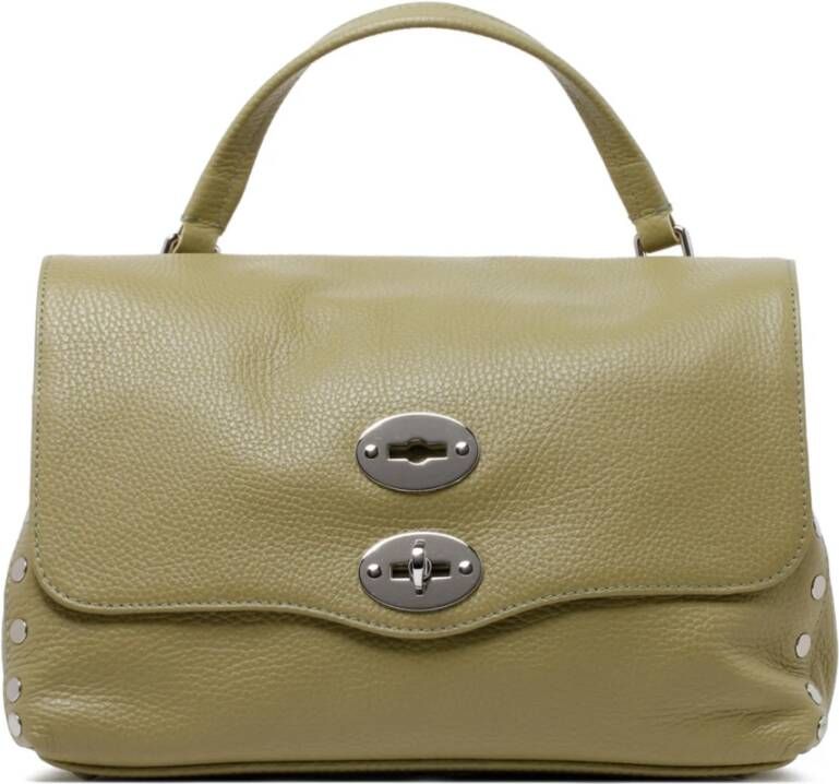 Zanellato Leren Schoudertas voor Vrouwen met Metalen Details Green Dames
