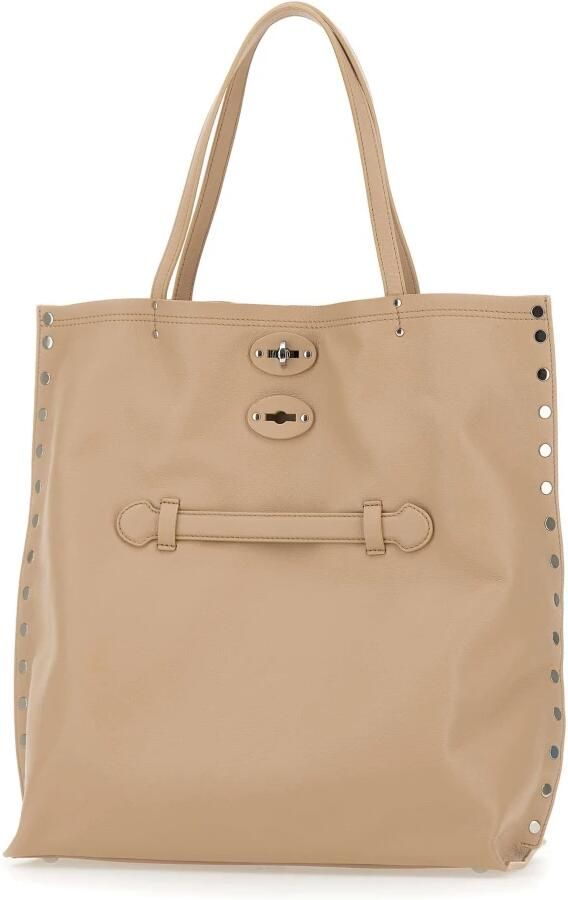 Zanellato Beige leren mediatas met zilveren studs Beige Dames - Foto 3