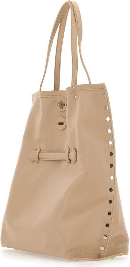 Zanellato Beige leren mediatas met zilveren studs Beige Dames - Foto 6