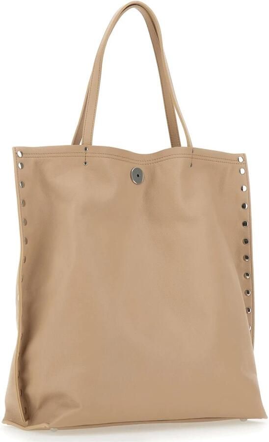 Zanellato Beige leren mediatas met zilveren studs Beige Dames - Foto 5