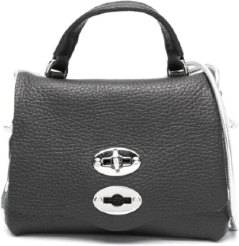 Zanellato Stijlvolle en gedurfde Mini Tassen met gelamineerde details Black Dames