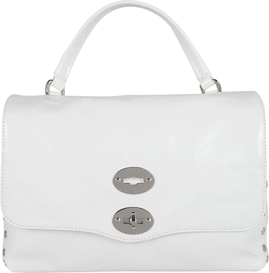 Zanellato Witte Leren Schoudertas met Studs White Dames