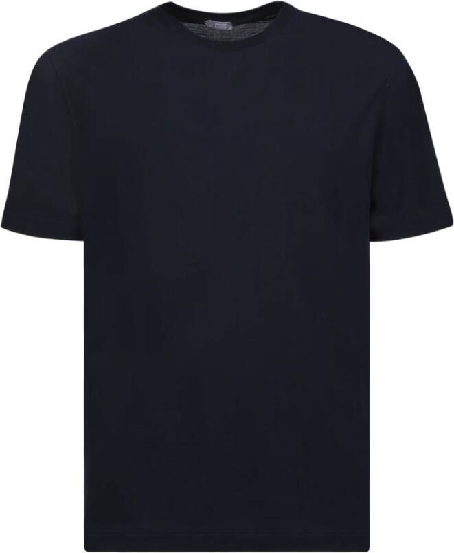 Zanone Blauw T-shirt met ronde hals en korte mouwen Zwart Heren