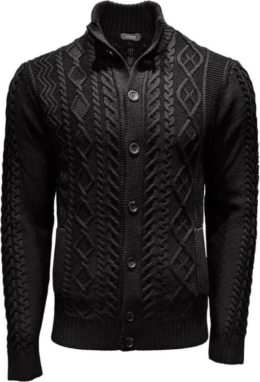 Zanone Cardigan de Ochos Zwart Heren