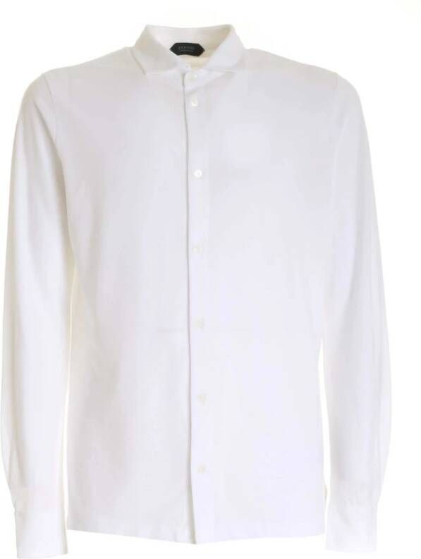 Zanone Witte Katoenen Overhemd Model 811978 White Heren