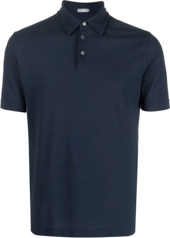 Zanone Blauwe T-shirts & Polos voor mannen Blue Heren