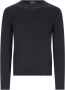 Zanone Zwarte wollen trui met brede geribbelde ronde hals Black Heren - Thumbnail 1