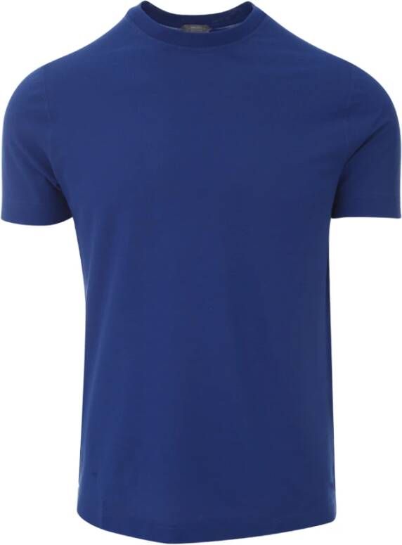 Zanone Slim Fit Crew Neck T-shirt Blue Heren