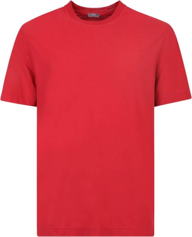 Zanone Stijlvolle Rode T-Shirts voor Heren Rood Heren