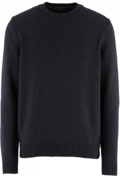 Zanone Navy Blauwe Wollen Trui Blue Heren