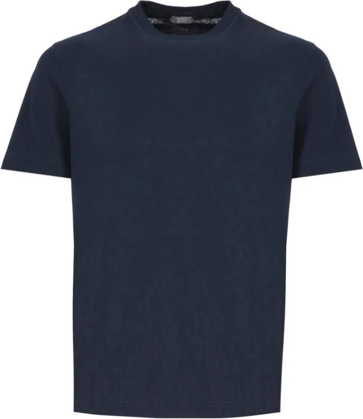 Zanone T-Shirts Blauw Heren