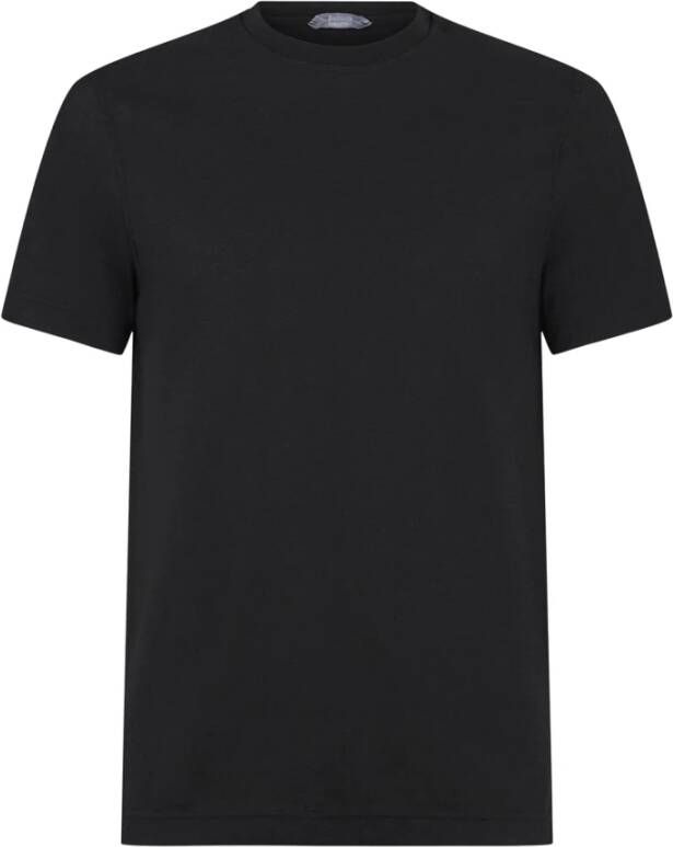 Zanone Slim Fit Organisch Katoenen T-shirt Black Heren