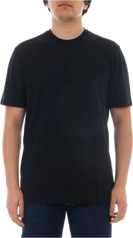 Zanone Slim Fit Organisch Katoenen T-shirt Black Heren
