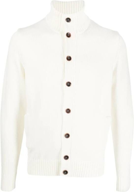 Zanone Ivoor Geknoopte Vest Trui Beige Heren