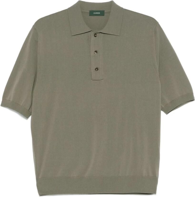 Zanone Groene T-shirts en Polos Green Heren