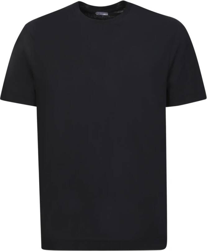 Zanone Zwarte katoenen T-shirt met minimalistische elegantie Zwart Heren