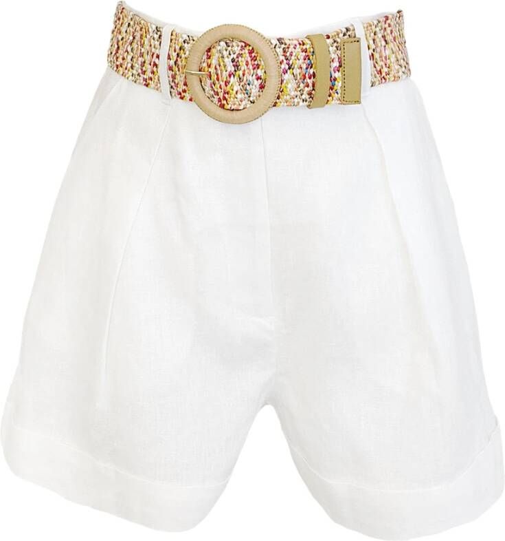 Zimmermann Witte korte broek met hoge taille White Dames