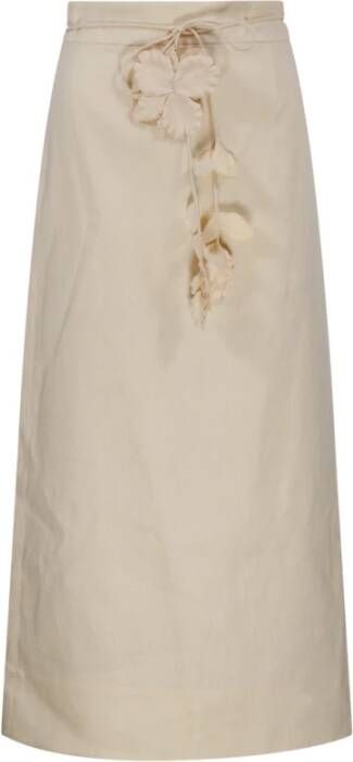 Zimmermann CRM Cream Luminosity Pencil Midi Rok Beige Dames