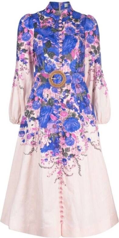 Zimmermann High Tide Midi-jurk met knopen Paars Dames