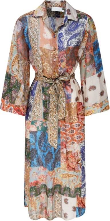 Zimmermann Bohemian Paisley Zijden Overhemdjurk Multicolor Dames