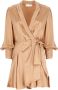 Zimmermann Silk Wrap Mini Dress Beige Dames - Thumbnail 1
