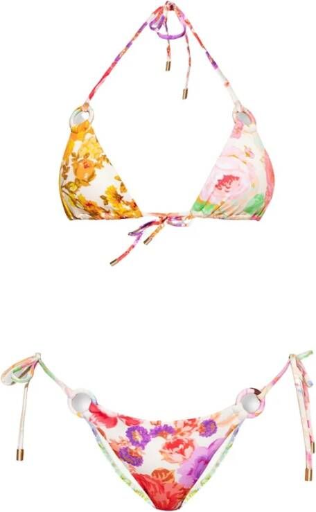 Zimmermann Bloemenprint Zelfbindende Bikini Multicolor Dames