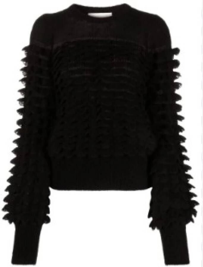 Zimmermann Zwarte Luminosity Scallop Sweaters Zwart Dames